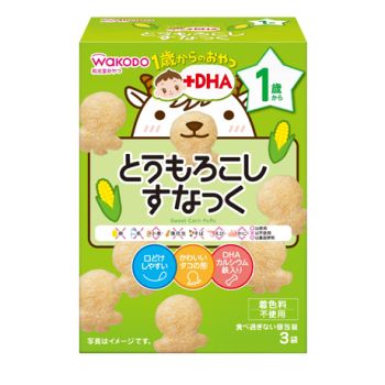 WAKODO DHA CORN OCTOPUS-SHAPED BISCUIT (4G X3 PACKS)