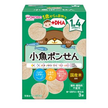 WAKODO DHA SMALL FISH RICE CRACKERS (3GX3 PACKS)