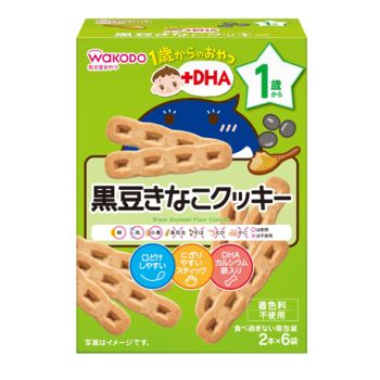 WAKODO DHA BLACK SOY POWDER BISCUIT (2 PCS X 6 PACKS)