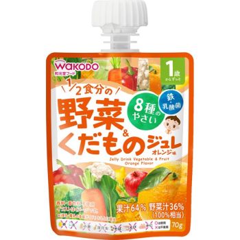 WAKODO ORANGE-FLAVORED VEGETABLES AND FRUIT JELLY 70G