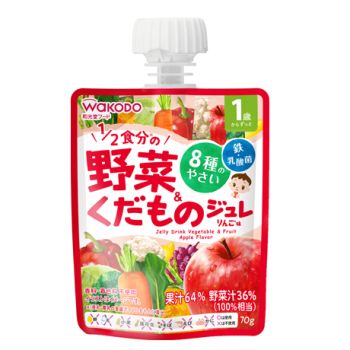 WAKODO APPLE-FLAVORED VEGETABLES AND FRUIT JELLY 70G