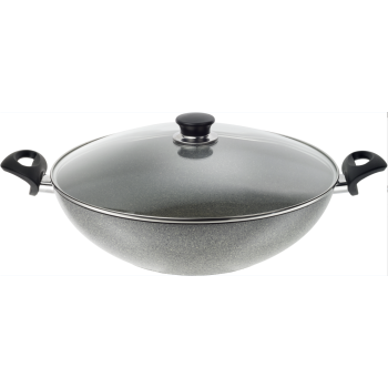 Ballarini Ferrara Granitium 雙耳中式炒鍋 36cm (連玻璃蓋) Rosso 矽膠鑊鏟 Ballarini Napoli 中式廚刀 6.5" 