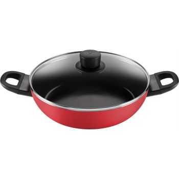 Ballarini    Caprera 双耳煎锅 28cm (连玻璃盖) 红  德国孖人牌 TWIN Grip 果刀套装2件