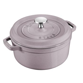 STAUB 圓形燉鍋 24cm/3.8L (夜櫻粉) + 陶瓷碗2件 12cm/0.4L(蜜粉色) +筷子套裝2對(蜜粉色)