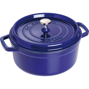 staub 圆形炖锅 24cm/3.8L 深蓝 staub 陶瓷方形前菜碗套装 19x19cm 蓝