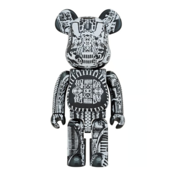 BEARBRICK C-591001 BEARBRICK 1000% H.R GIGER BLACK CHROME VER.