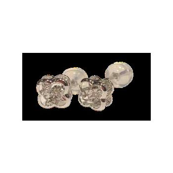 GOLD TOUCH 18K白色黃金鑽石耳環2圓鑽-0.04卡