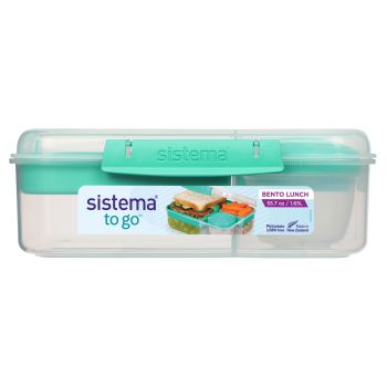 SISTEMA-To Go 分隔層便當保鮮盒 1.65L（內附乳酪醬料小盒）-薄荷綠色