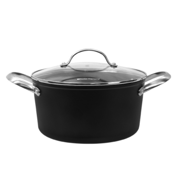 SwissDiamond 雙耳不粘湯鍋24cm（連玻璃蓋）