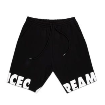 ICE CREAM 印刷logo圖案5分休閒褲