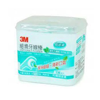 3M細滑牙線棒盒裝136支(薄荷木醣醇)