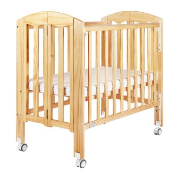 Baby Star Easi Foldable Baby Cot with 2" Mattress - Natural / New Zealand Pine