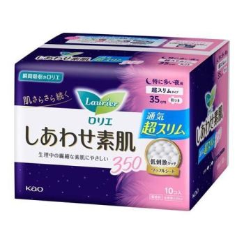 日本版花王Laurier F幸福素肌超薄 特多量夜用35CM长 有翼10片入