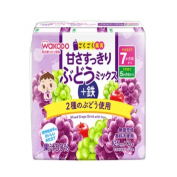 和光堂 - 7個月起嬰兒葡萄混合果汁 (125MLX3)