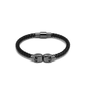 Northskull 雙骷髏皮革手鍊