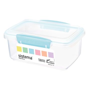 SISTEMA-Klip It Pastels 馬卡龍色保鮮盒 1L