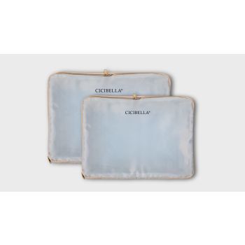 CICIBELLA  旅行收纳袋套装2件 浅蓝色 CICIBELLA  Travel Storage Bag Set 2pcs Light Blue