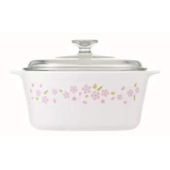 美國康寧 方形雙耳鍋 3.0L - 櫻花