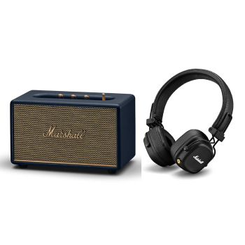 MARSHALL ActonIII藍牙喇叭連MajorIV頭戴式藍牙耳機套裝 ACTONIII/MIDNIGHTBLUE+MAJOR4/BLK