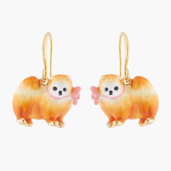 Les Nereides 棕色博美犬耳掛耳環
