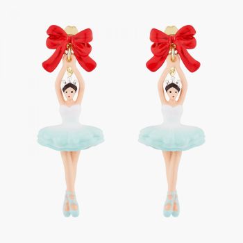Les Nereides 帶頭飾和紅絲帶的芭蕾舞女孩耳釘耳環