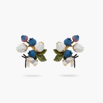 LES NEREIDES 藍莓、白花和螢火蟲耳環