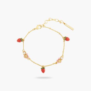LES NEREIDES 野草莓與粉紅花朵吊飾手鍊