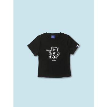 BADBLUE熊仔Logo修身T恤