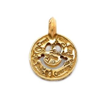 Graffiti Happy Face Charm Gold Plated