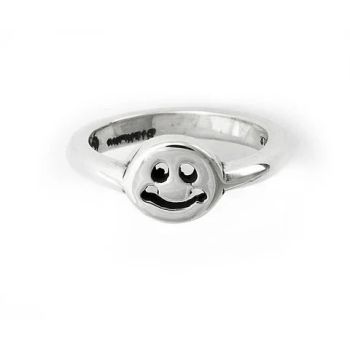 X-Small Happy Face Ring w/Gold Overlay