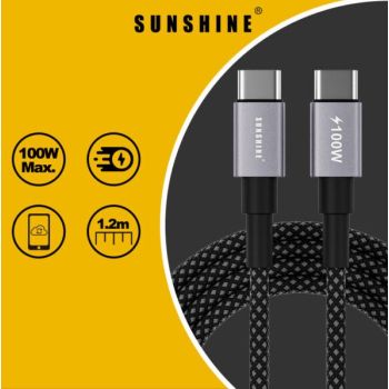 SUNSHINE 2米長USB-C快速充電線(黑色) CAD20BK