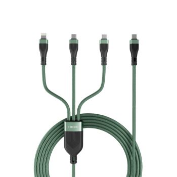SUNSHINE 1.2M三合一快速充電線(綠色) CAFAC/GR