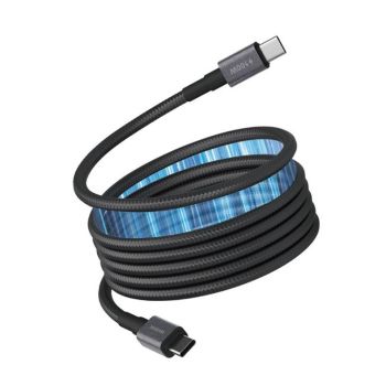 SUNSHINE 1米磁吸充電線USB-C轉USB-C(黑色) CAM1010BK