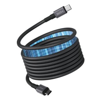 SUNSHINE 2米磁吸充電線USB-C轉USB-C(黑色) CAM6020BK