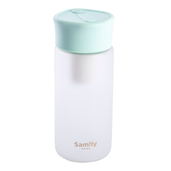 Samily 230ml 硅胶丝感涂层玻璃泡茶杯 - 粉绿