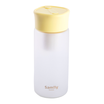 Samily 230ml 硅胶丝感涂层玻璃泡茶杯 - 粉黄