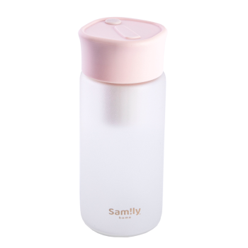 Samily 450ml 硅胶丝感涂层玻璃泡茶杯 - 粉红