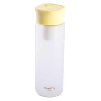 Samily 450ml 硅胶丝感涂层玻璃泡茶杯 - 粉黄