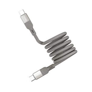 MOMAX USB-C to USB-C磁吸連接線100W USB2.0(1m)(鈦色) DC35L