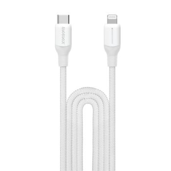 MOMAX 1-Link Flow CL+ USB-C to Lightning編織線(2米)(白色) DL55W