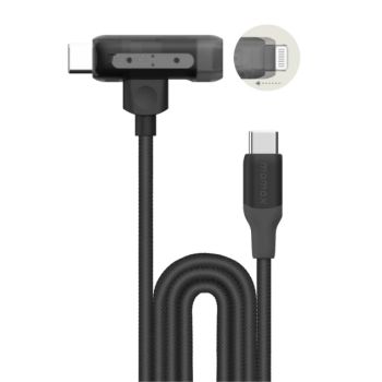 MOMAX 2-in-1 USB-C to Lightning 編織線(1.5m)(黑色) DL56D