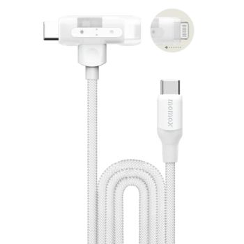 MOMAX 2-in-1 USB-C to Lightning 編織線(1.5m)(白色) DL56W