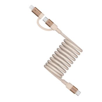 MOMAX Mag.Link - USB-C to C & Lightning磁吸連接線(2米)(砂岩) DL60L2
