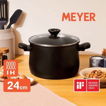MEYER 24厘米/7.6公升 阳极氧化易洁有盖汤锅