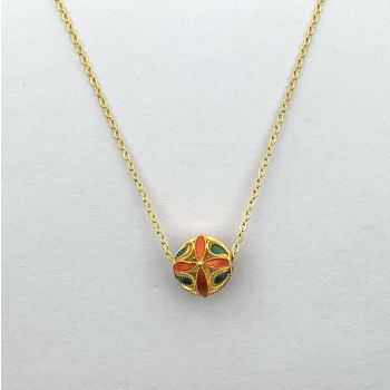 GOLD TOUCH 千足金繡球琺瑯珠套鏈