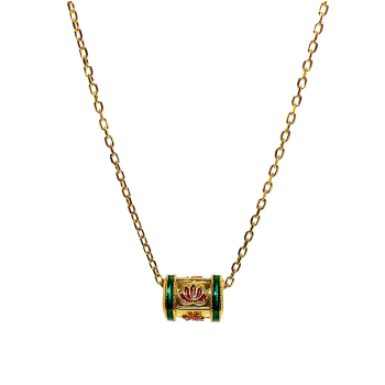 GOLD TOUCH 千足金珐琅金彩莲花套链