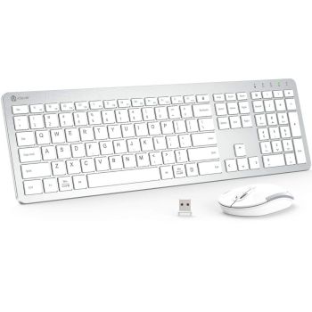 ICLEVER 全尺寸無線充電鍵盤和滑鼠組合 ICGK08/WH