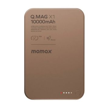 MOMAX Q.Mag X1 10000mAh 超薄磁吸流動電源-第二代(CCC認證)(砂岩) IP117AP