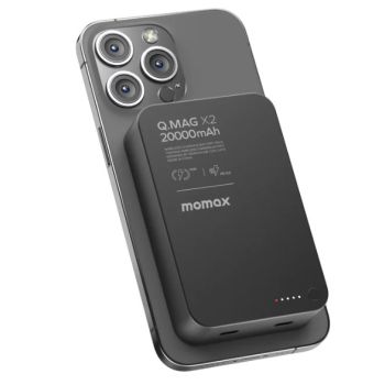 MOMAX Q.MAG X2 20000mAh超薄磁吸流動電源(黑色) IP133D