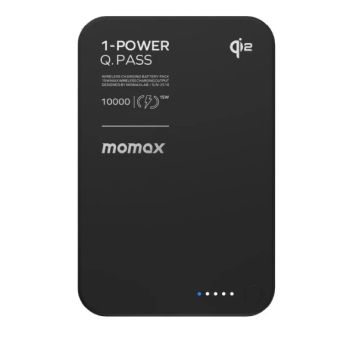MOMAX 1-Power Q.Pass 10000mAh Qi2 超薄磁吸流動電源-第二代(黑色) IP136Q2D